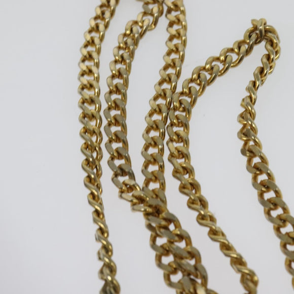 Christian Dior Honeycomb Canvas Chain Shoulder Bag PVC Black Gold Auth gh680