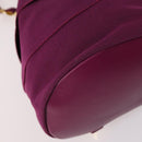 Salvatore Ferragamo Chain Backpack Canvas Purple Gold Auth gh681-11