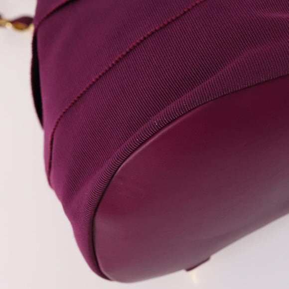 Salvatore Ferragamo Chain Backpack Canvas Purple Gold Auth gh681