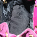 Salvatore Ferragamo Chain Backpack Canvas Purple Gold Auth gh681-15