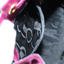 Salvatore Ferragamo Chain Backpack Canvas Purple Gold Auth gh681-18