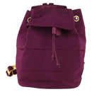 Salvatore Ferragamo Chain Backpack Canvas Purple Gold Auth gh681-2