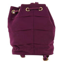 Salvatore Ferragamo Chain Backpack Canvas Purple Gold Auth gh681-3