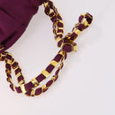 Salvatore Ferragamo Chain Backpack Canvas Purple Gold Auth gh681-7