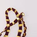 Salvatore Ferragamo Chain Backpack Canvas Purple Gold Auth gh681-8