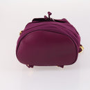 Salvatore Ferragamo Chain Backpack Canvas Purple Gold Auth gh681-9