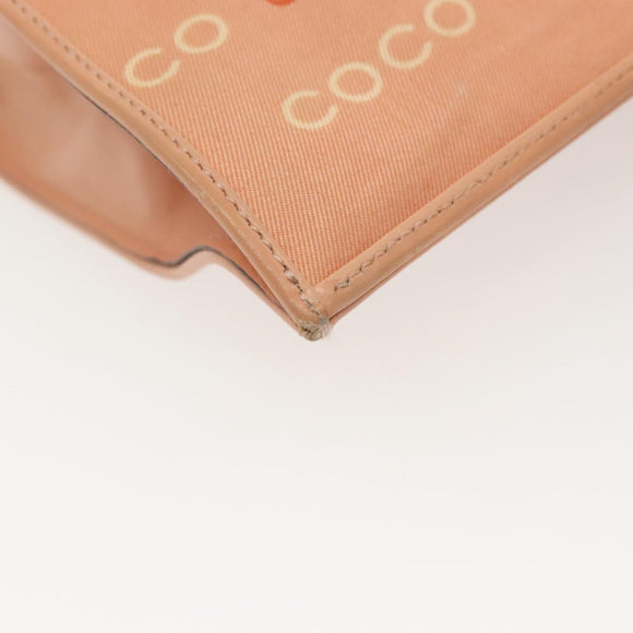 CHANEL Tote Bag Canvas Pink Gold CC Auth gh685