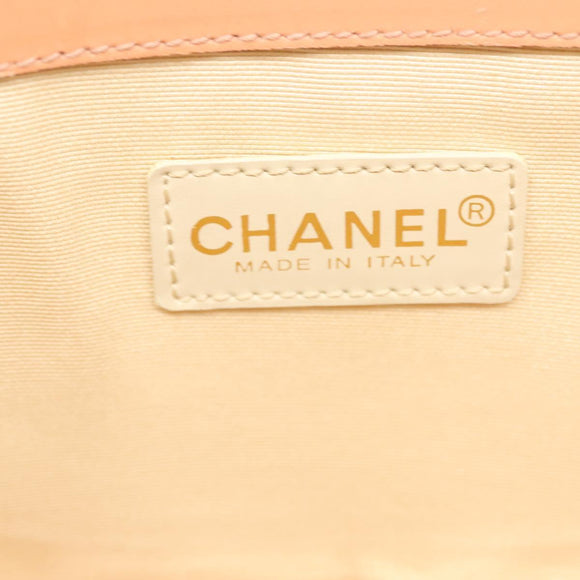 CHANEL Tote Bag Canvas Pink Gold CC Auth gh685