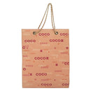 CHANEL Tote Bag Canvas Pink Gold CC Auth gh685-2