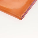 CHANEL COCO Mark Card Case Enamel Orange CC Auth gh686-15