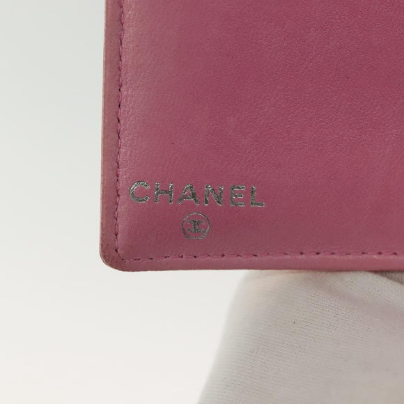 CHANEL COCO Mark Card Case Enamel Orange CC Auth gh686