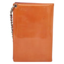 CHANEL COCO Mark Card Case Enamel Orange CC Auth gh686-2