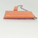 CHANEL COCO Mark Card Case Enamel Orange CC Auth gh686-4