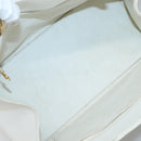 CHANEL COCO Mark Chain Hand Bag Caviar Skin White Gold CC Auth gh687-11