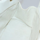 CHANEL COCO Mark Chain Hand Bag Caviar Skin White Gold CC Auth gh687-19