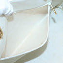 CHANEL COCO Mark Chain Hand Bag Caviar Skin White Gold CC Auth gh687-21