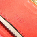 Chloe Chain Drew Shoulder Bag Suede Leather Red Gold Auth gh688-16