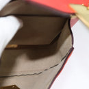 Chloe Chain Drew Shoulder Bag Suede Leather Red Gold Auth gh688-18