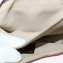 Chloe Chain Drew Shoulder Bag Suede Leather Red Gold Auth gh688-20