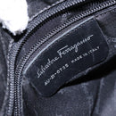 Salvatore Ferragamo Shoulder Bag Nylon Black Silver Auth gh692-12