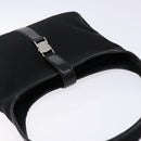 Salvatore Ferragamo Shoulder Bag Nylon Black Silver Auth gh692-6