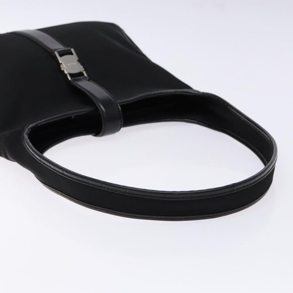 Salvatore Ferragamo Shoulder Bag Nylon Black Silver Auth gh692