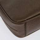 Salvatore Ferragamo Chain Gancini Shoulder Bag Leather Brown Gold Auth gh694-15