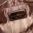 Salvatore Ferragamo Chain Gancini Shoulder Bag Leather Brown Gold Auth gh694-18