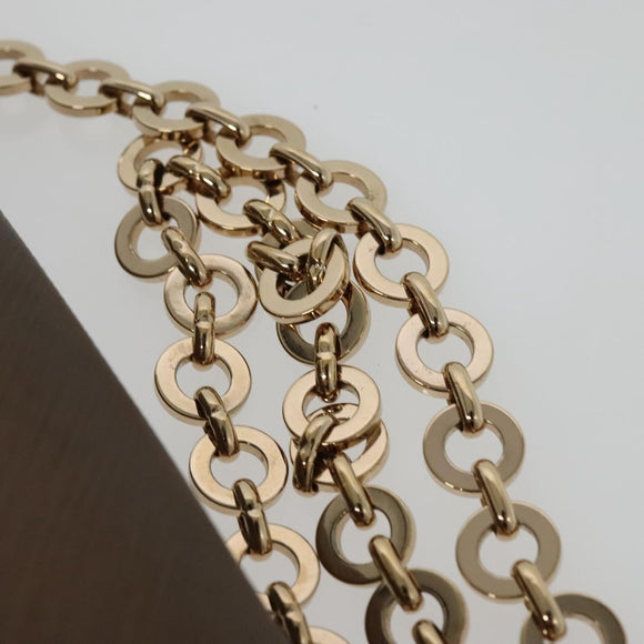 Salvatore Ferragamo Chain Gancini Shoulder Bag Leather Brown Gold Auth gh694