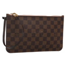 LOUIS VUITTON Damier Ebene Neverfull MM Pouch LV Auth gh698-1