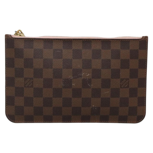 LOUIS VUITTON Damier Ebene Neverfull MM Pouch LV Auth gh698