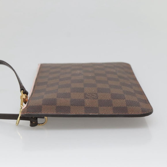 LOUIS VUITTON Damier Ebene Neverfull MM Pouch LV Auth gh698