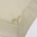 PRADA Tote Bag Leather White Silver Auth gh702-9