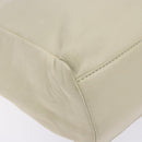 PRADA Tote Bag Leather White Silver Auth gh702-14