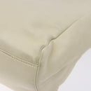 PRADA Tote Bag Leather White Silver Auth gh702-15