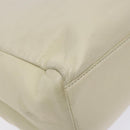 PRADA Tote Bag Leather White Silver Auth gh702-16