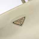 PRADA Tote Bag Leather White Silver Auth gh702-17