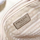PRADA Tote Bag Leather White Silver Auth gh702-10