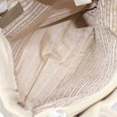 PRADA Tote Bag Leather White Silver Auth gh702-11