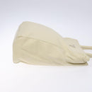 PRADA Tote Bag Leather White Silver Auth gh702-3