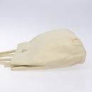 PRADA Tote Bag Leather White Silver Auth gh702-4