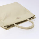 PRADA Tote Bag Leather White Silver Auth gh702-6