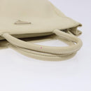 PRADA Tote Bag Leather White Silver Auth gh702-7
