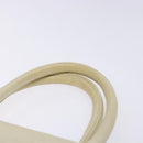 PRADA Tote Bag Leather White Silver Auth gh702-8