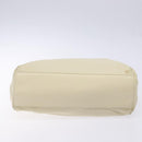 PRADA Tote Bag Leather White Silver Auth gh702-5