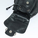 Salvatore Ferragamo Gancini Backpack Leather Black Silver Auth gh705-10