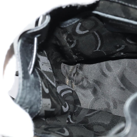 Salvatore Ferragamo Gancini Backpack Leather Black Silver Auth gh705