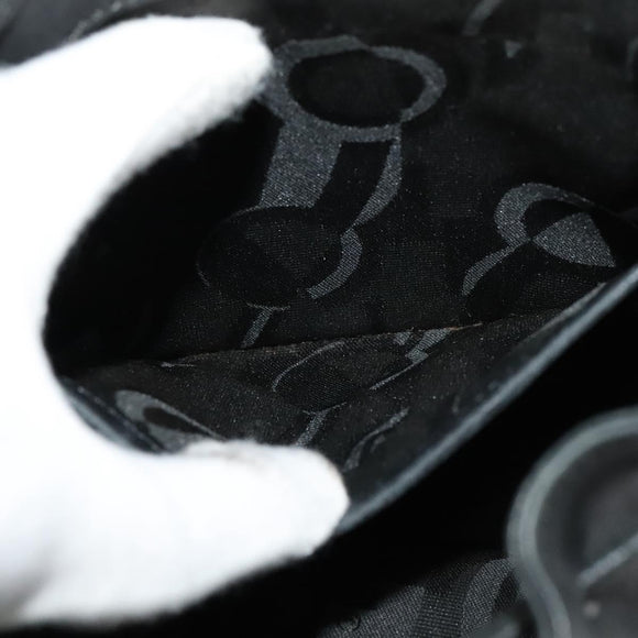 Salvatore Ferragamo Gancini Backpack Leather Black Silver Auth gh705