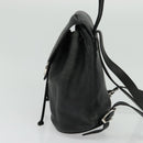 Salvatore Ferragamo Gancini Backpack Leather Black Silver Auth gh705-3