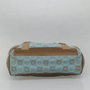 Salvatore Ferragamo Gancini Tote Bag Canvas Leather Light Blue Gold Auth gh706-5